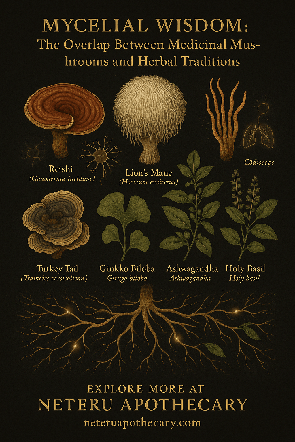 Mycelial Wisdom: The Overlap Between Medicinal Mushrooms and Herbal Traditions - Ministry of Neteru Apothecary